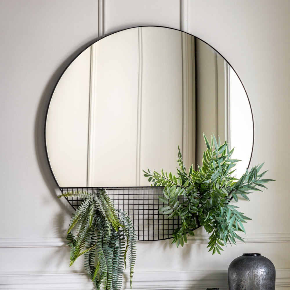 Product photograph of Gallery Interiors Houndworth Wall Mirror In Black 80x80cm from Olivia's