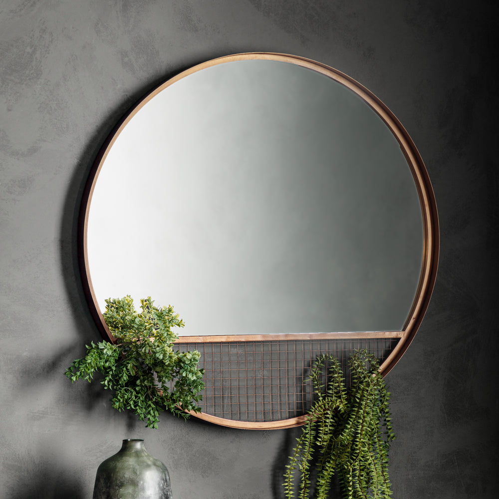 Product photograph of Gallery Interiors Southpaw Wall Mirror In Bronze 84x84cm from Olivia's