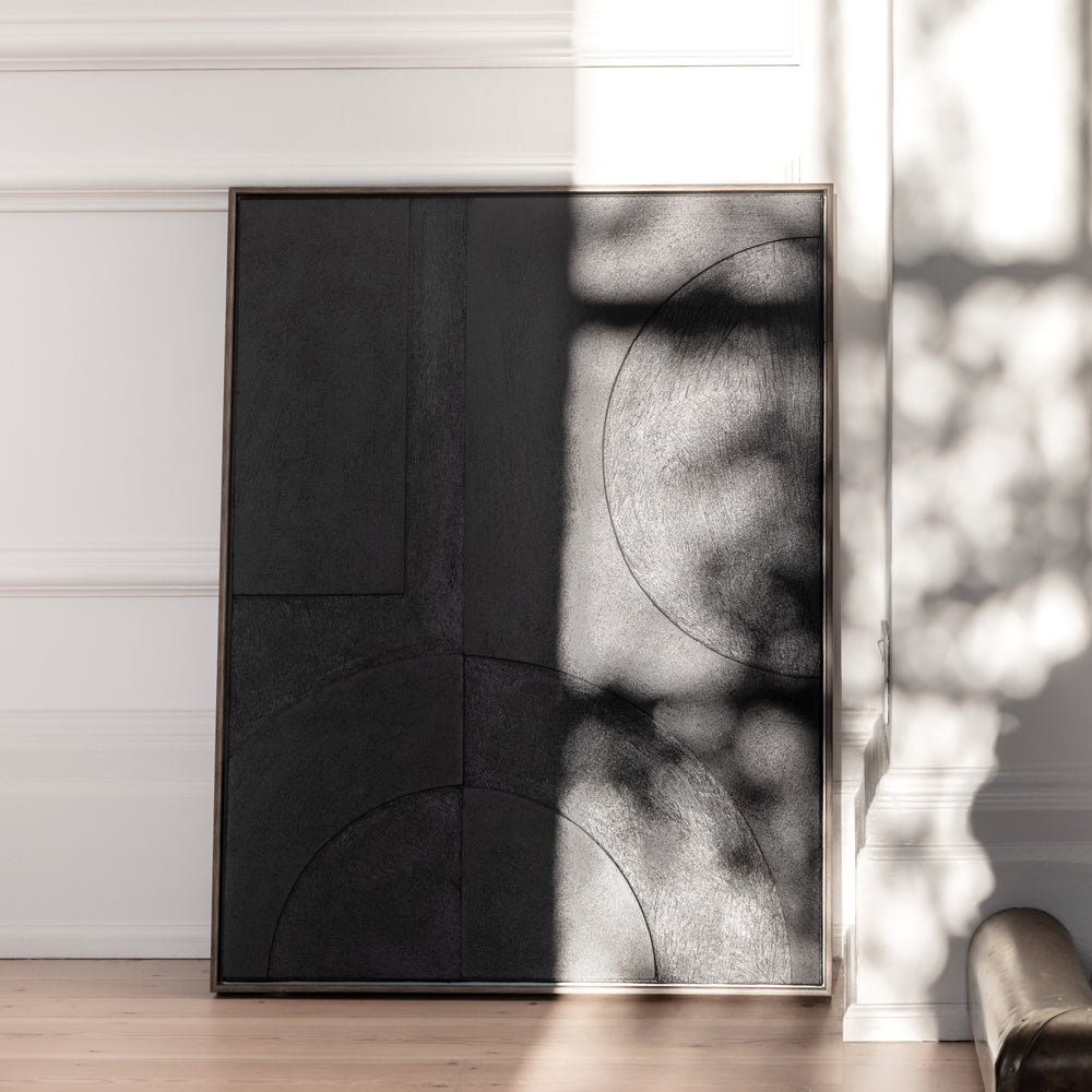 Product photograph of Gallery Interiors Isla Relief Framed Wall Art In Black 62 5x82 5cm from Olivia's.