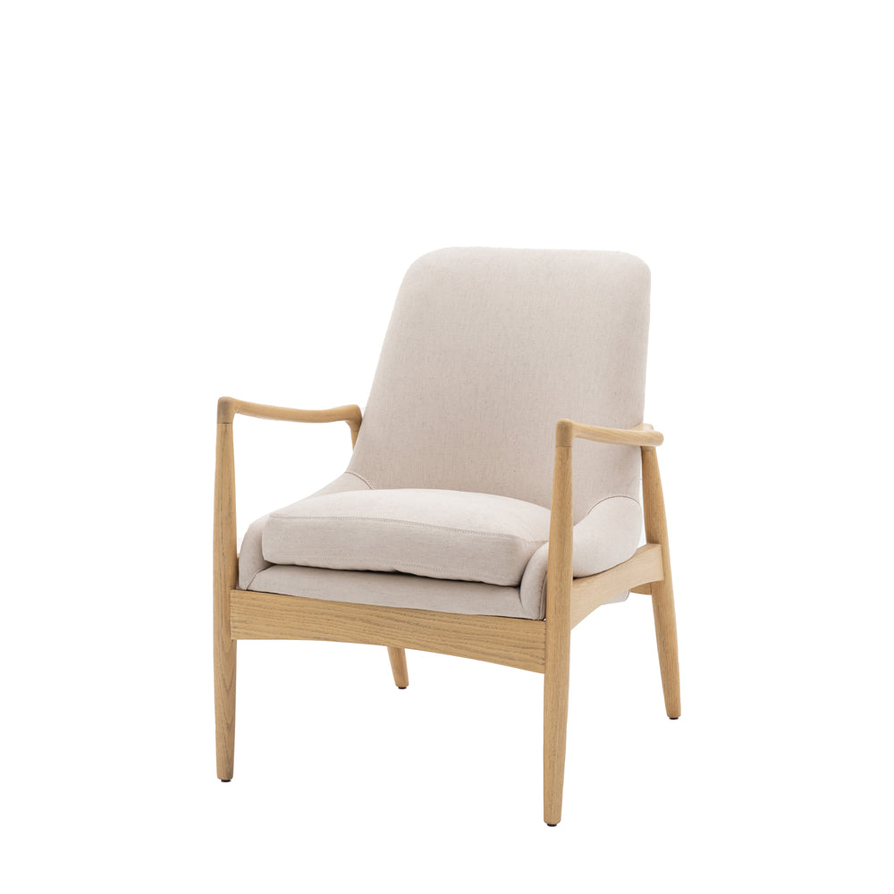 Product photograph of Gallery Interiors Carra Armchair In Natural Linen from Olivia's.