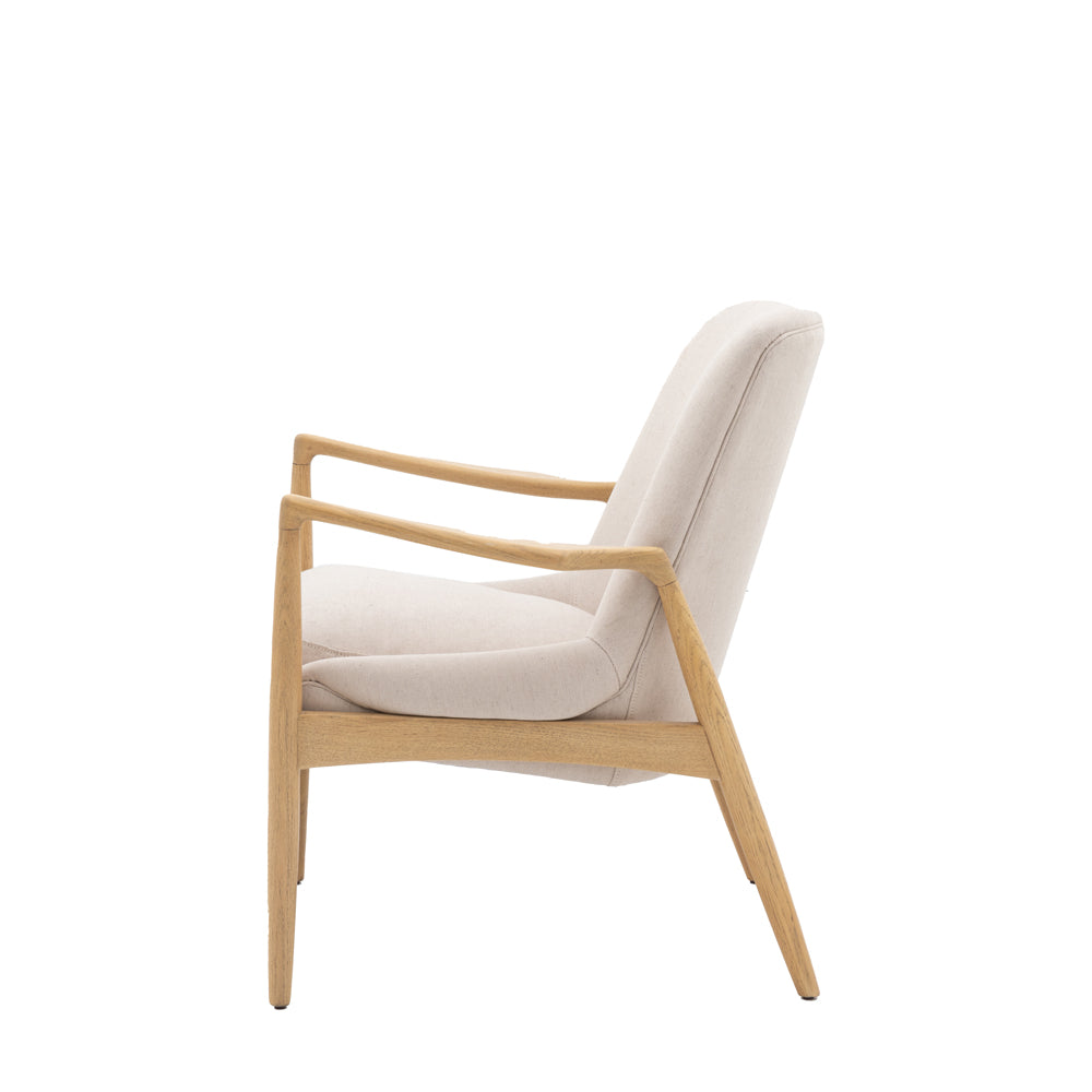 Product photograph of Gallery Interiors Carra Armchair In Natural Linen from Olivia's.