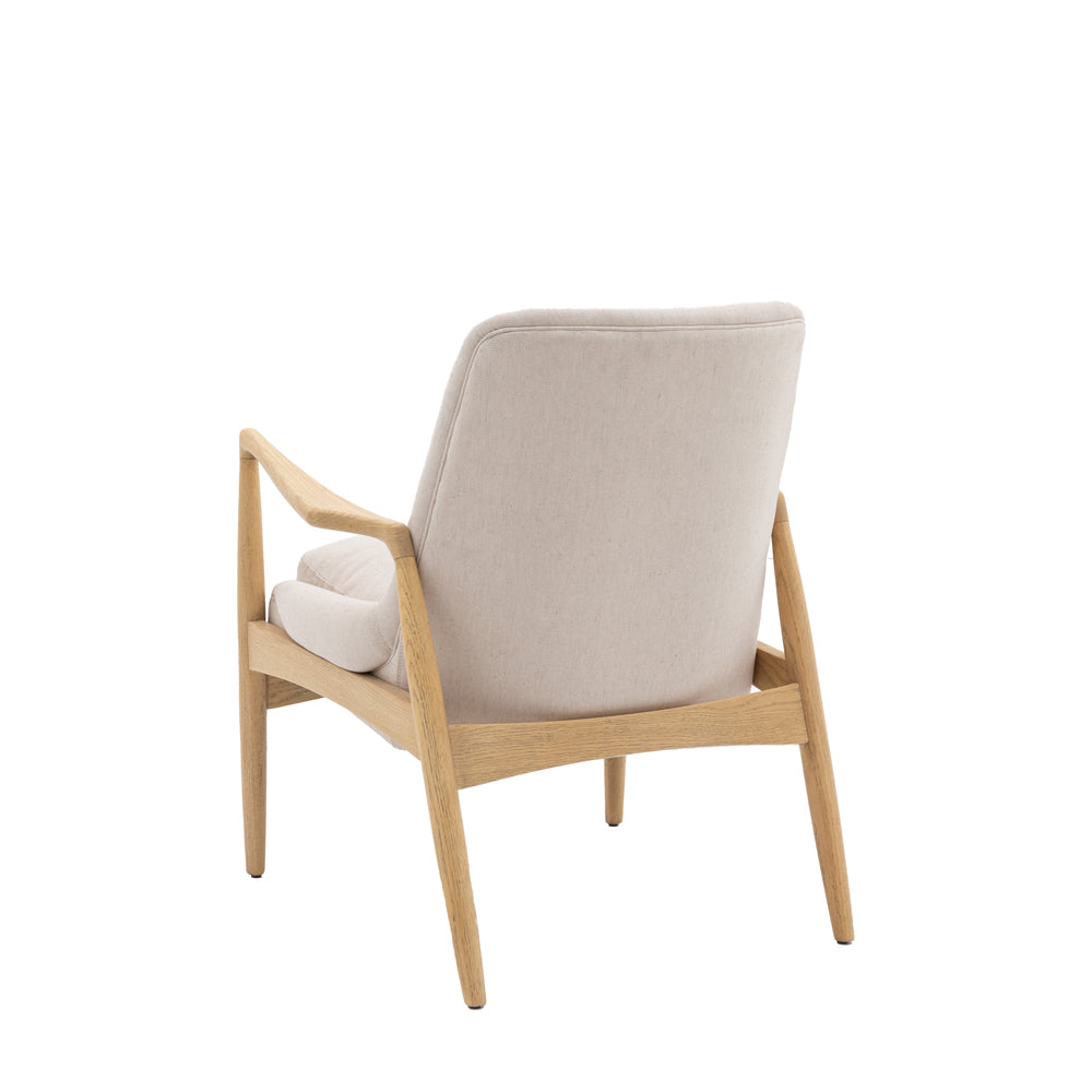 Product photograph of Gallery Interiors Carra Armchair In Natural Linen from Olivia's.