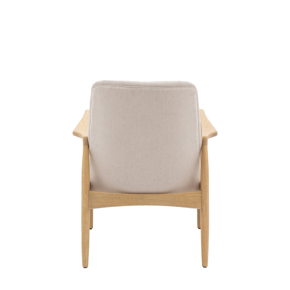 Product photograph of Gallery Interiors Carra Armchair In Natural Linen from Olivia's.