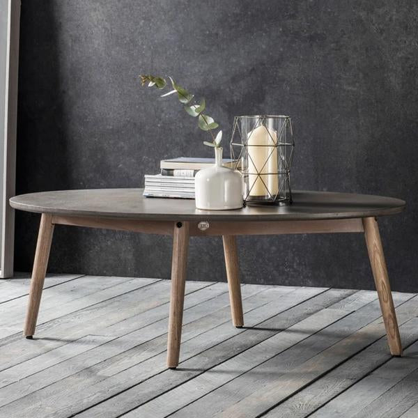 Hudson Living Bergen Scandi Oval Coffee Table Outlet