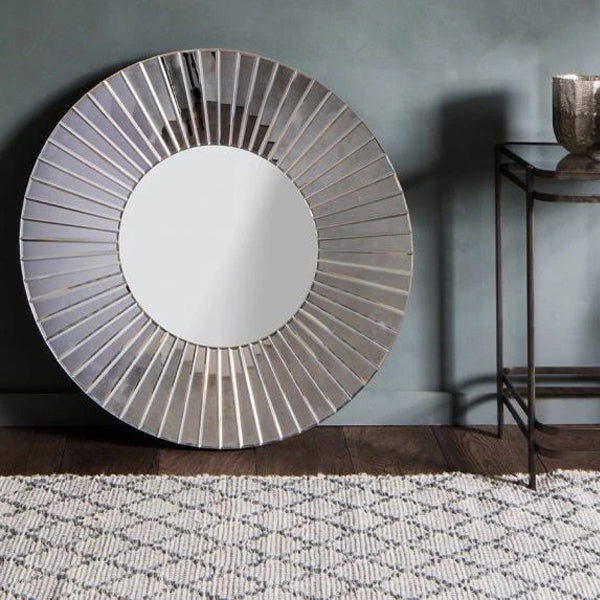 Product photograph of Gallery Interiors Faxton Mirror - Silver Outlet from Olivia's.