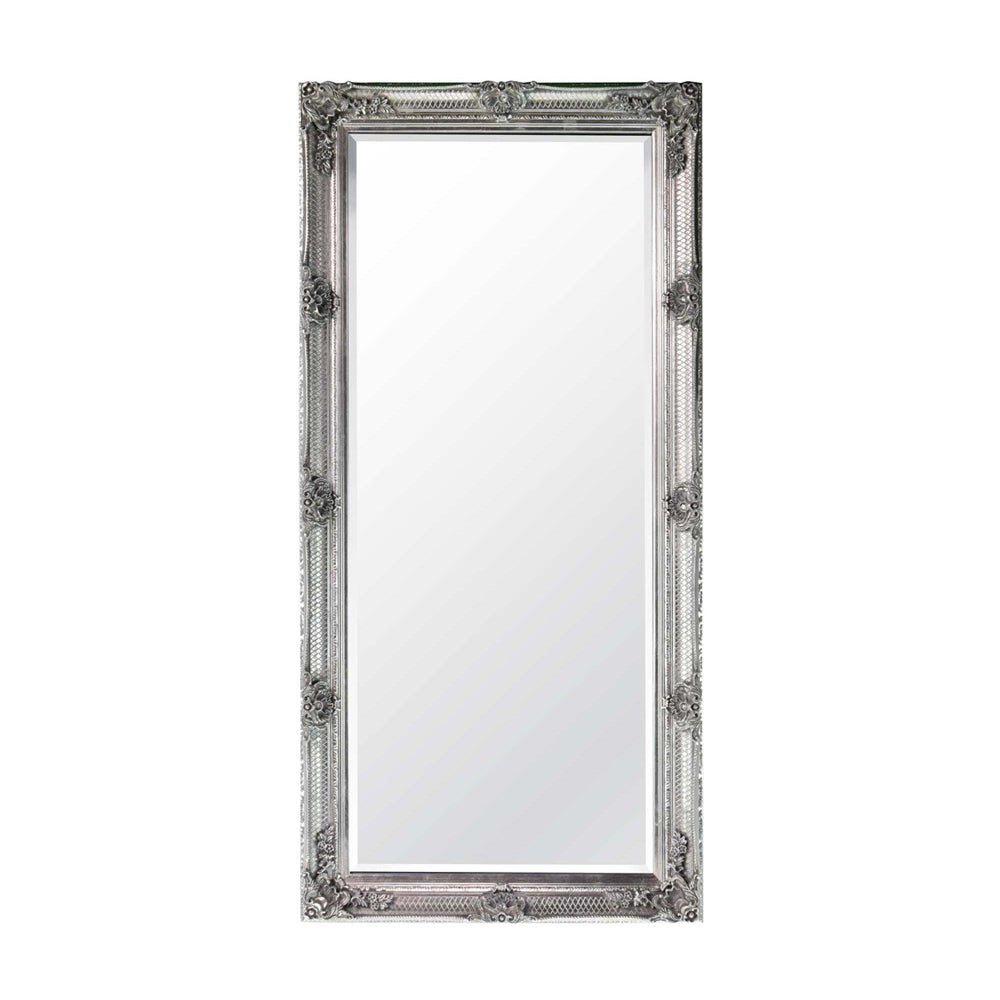 Product photograph of Olivia S Dayna Ornate Full Length Mirror In Silver - 164 X 78cm from Olivia's.