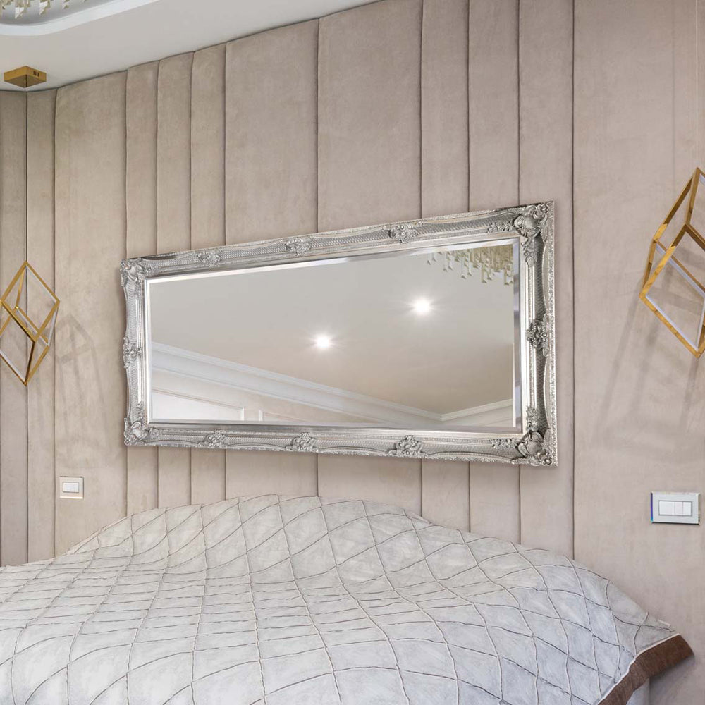 Product photograph of Olivia S Dayna Ornate Full Length Mirror In Silver - 164 X 78cm from Olivia's