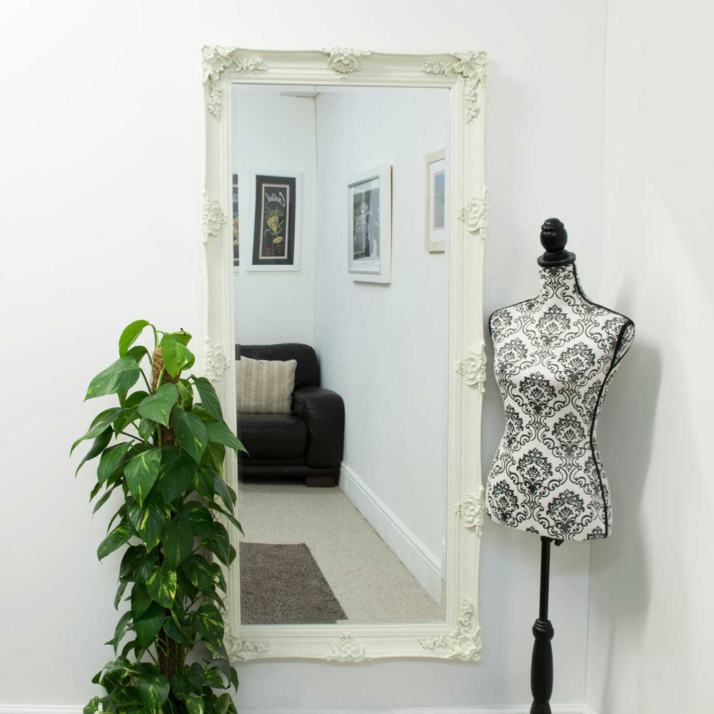 Product photograph of Olivia S Dayna Ornate Full Length Mirror In Cream - 164 X 78cm from Olivia's