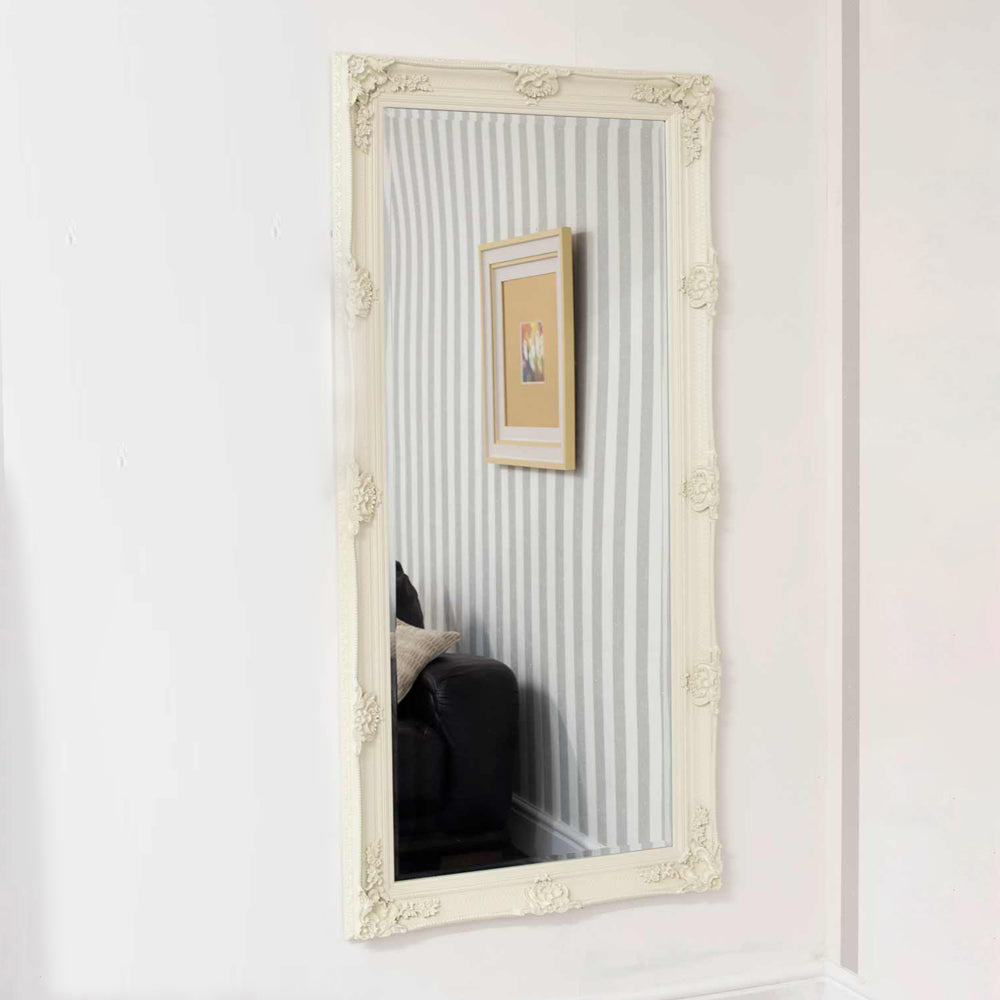 Product photograph of Olivia S Dayna Ornate Full Length Mirror In Cream - 164 X 78cm from Olivia's.