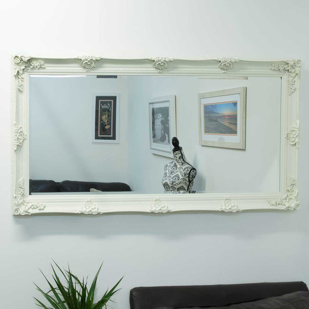 Product photograph of Olivia S Dayna Ornate Full Length Mirror In Cream - 164 X 78cm from Olivia's.