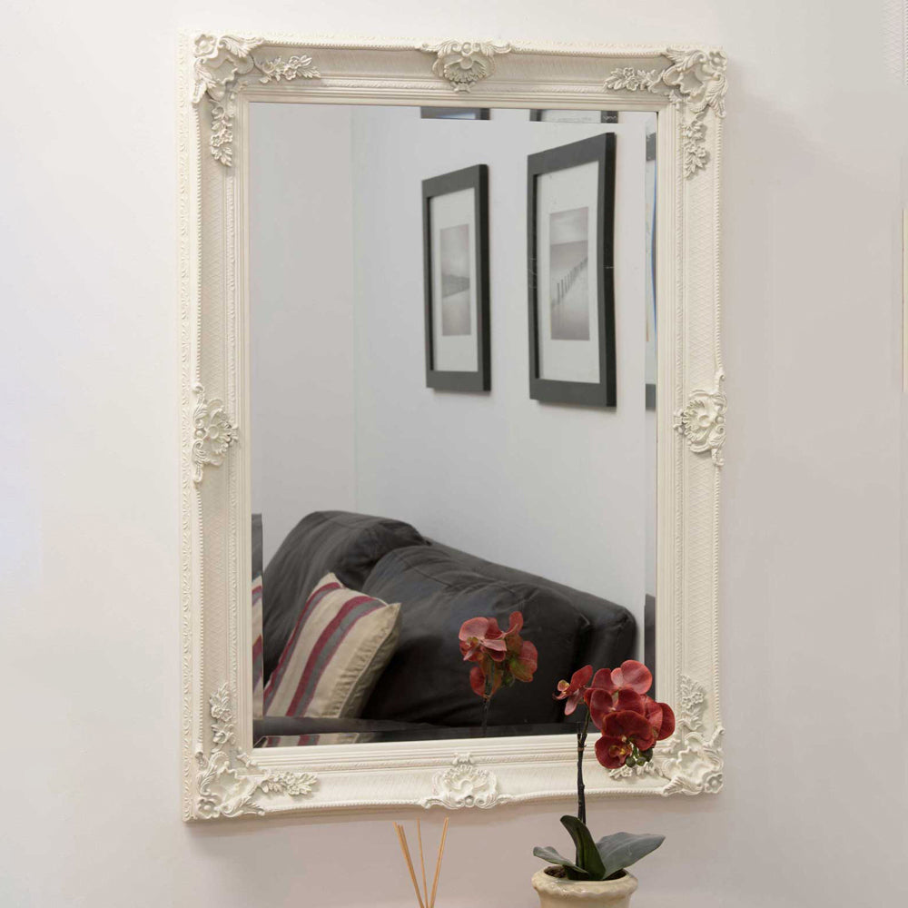 Olivias Dayna Ornate Large Wall Mirror Mirror In Cream 110 X 79cm