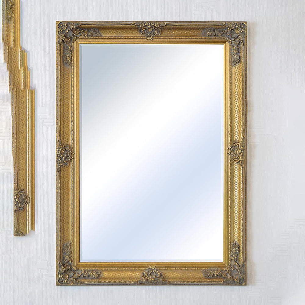 Product photograph of Olivia S Dayna Ornate Large Wall Mirror Mirror In Gold - 110 X 79cm from Olivia's