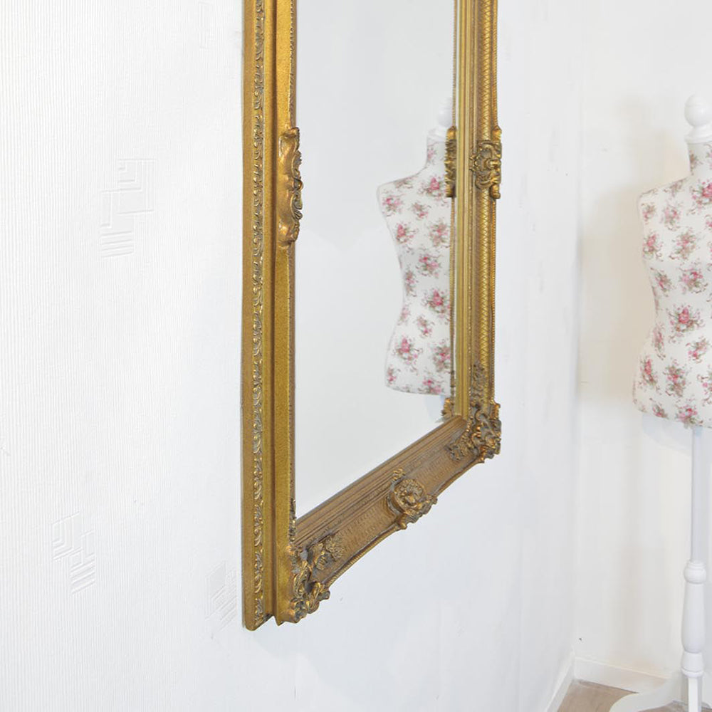 Product photograph of Olivia S Dayna Ornate Large Wall Mirror Mirror In Gold - 110 X 79cm from Olivia's.