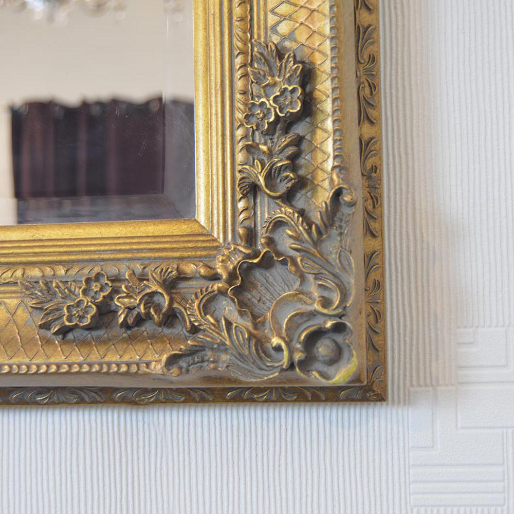 Product photograph of Olivia S Dayna Ornate Large Wall Mirror Mirror In Gold - 110 X 79cm from Olivia's.