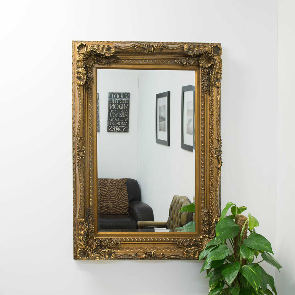 Product photograph of Olivia S Leah Wall Mirror In Gold - 122 X 91cm from Olivia's