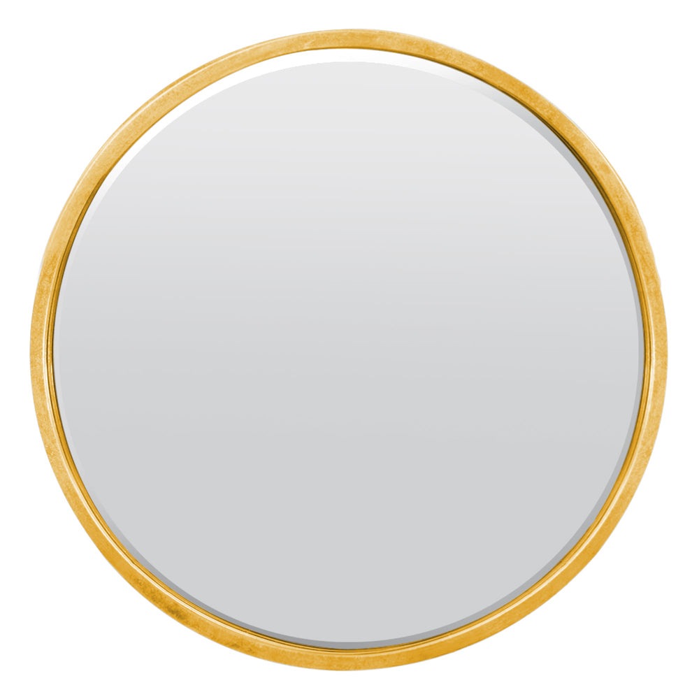 Product photograph of Olivia S Riga Bevelled Round Mirror In Gold - 80 X 80cm from Olivia's
