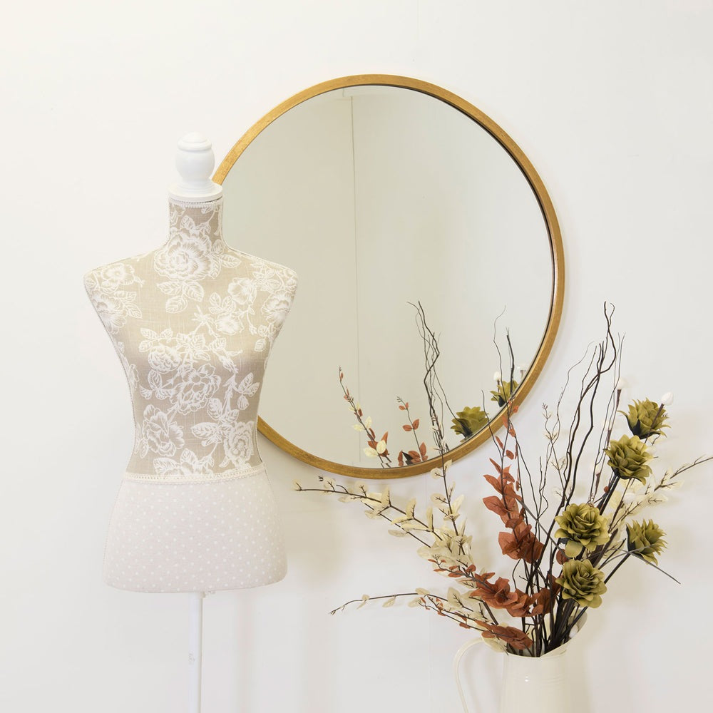 Product photograph of Olivia S Riga Bevelled Round Mirror In Gold - 80 X 80cm from Olivia's.