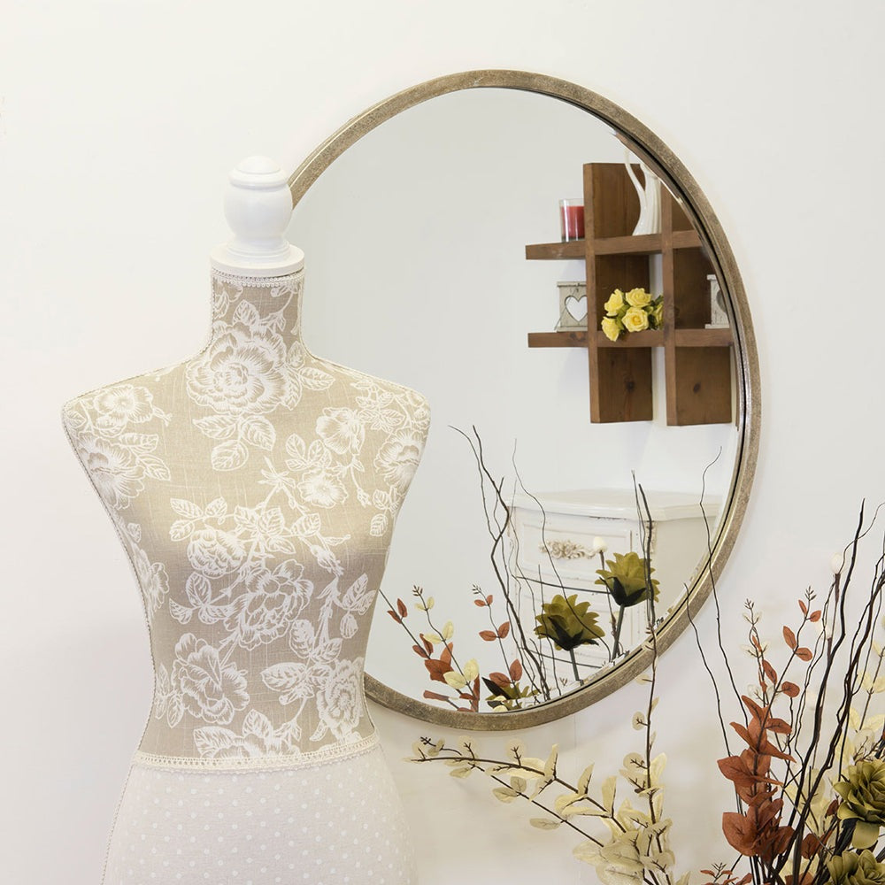 Product photograph of Olivia S Riga Bevelled Round Mirror In Silver - 80 X 80cm from Olivia's.