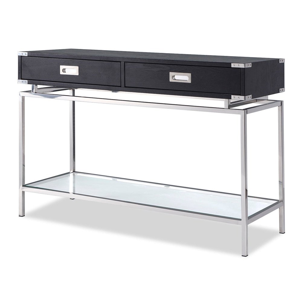 Product photograph of Liang Eimil Genoa Console Table Polished Stainless Steel from Olivia's.