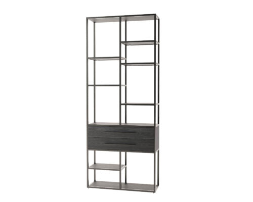 Product photograph of Liang Eimil Mervyn Black Ash Satin Bronze Shelving from Olivia's.