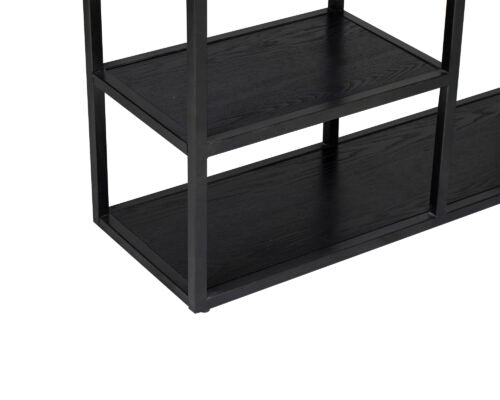 Product photograph of Liang Eimil Mervyn Black Ash Satin Bronze Shelving from Olivia's.