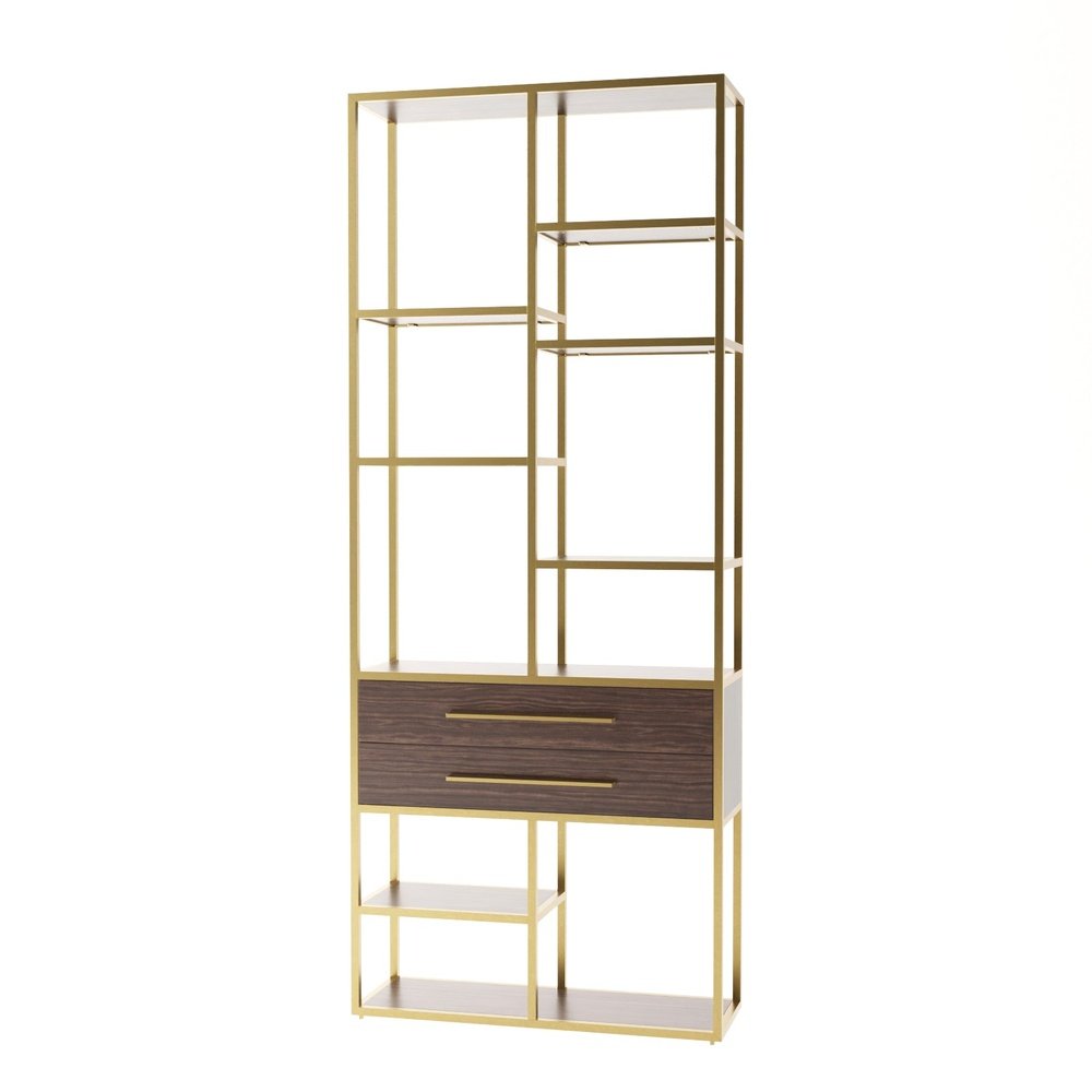 Product photograph of Liang Eimil Mervyn Shelving Dark Brown Bronze Shelving from Olivia's