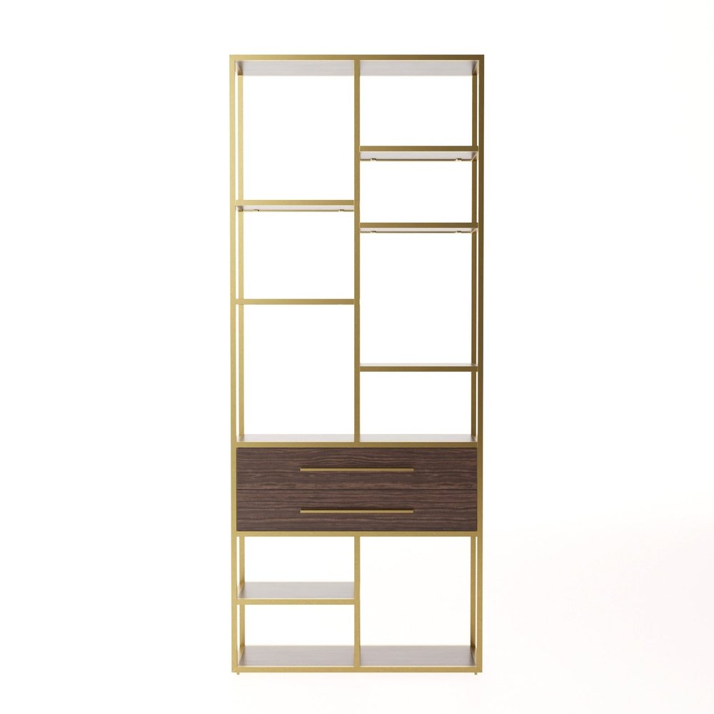 Product photograph of Liang Eimil Mervyn Shelving Dark Brown Bronze Shelving from Olivia's.