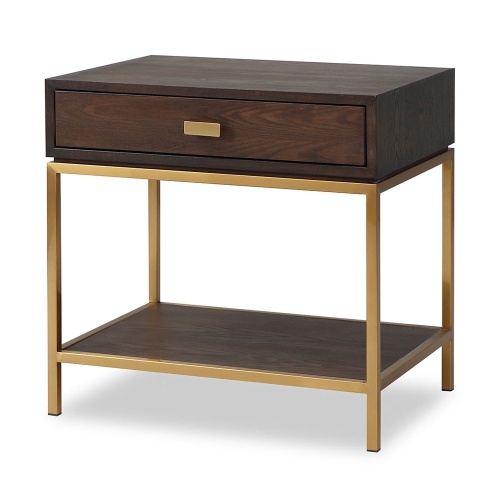 Product photograph of Liang Eimil Levi Bedside Table Dark Brown from Olivia's.