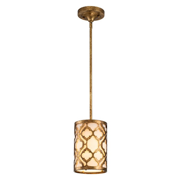 Product photograph of Elstead Arabella 1 Light Pendant Distressed Gold from Olivia's