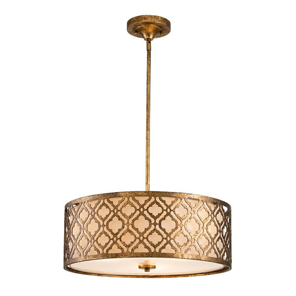 Product photograph of Elstead Arabella 3 Light Pendant Distressed Gold from Olivia's