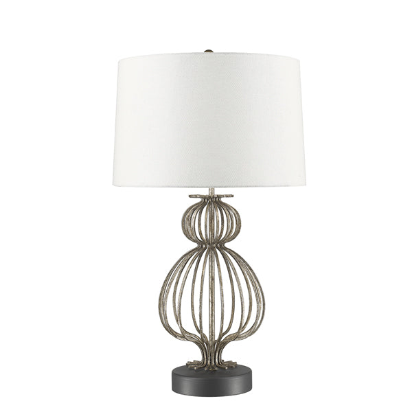 Product photograph of Elstead Lafitte 1 Light Table Lamp Distressed Silver from Olivia's