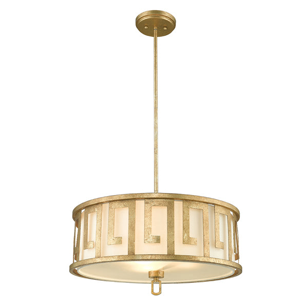 Elstead Lemuria 3 Light Pendant Distressed Gold Duo Mount