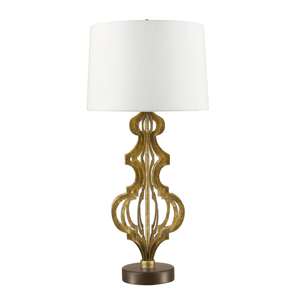 Elstead Octavia 1 Light Table Lamp Distressed Gold