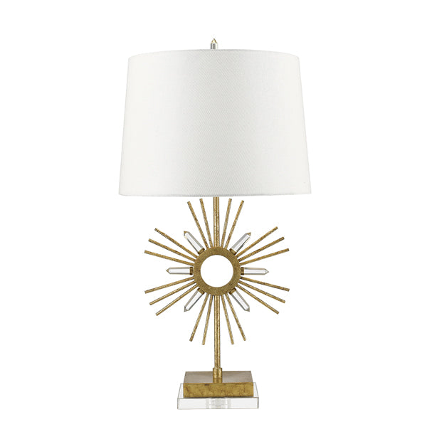 Elstead Sun King 1 Light Table Lamp Distressed Gold