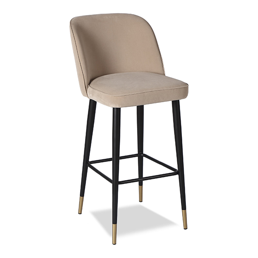 Liang Eimil Jersey Bar Stool Kaster Mushroom Velvet