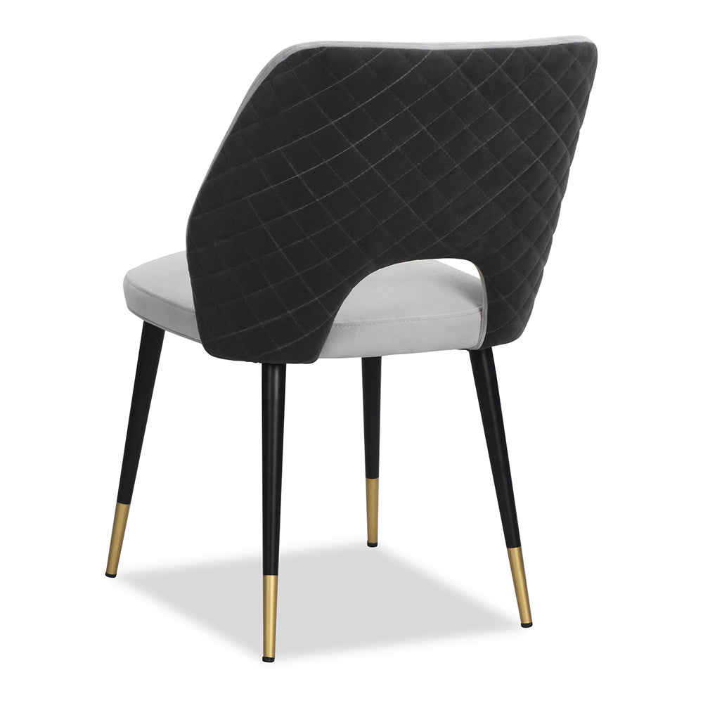 Product photograph of Liang Eimil Set Of 2 Jagger Dining Chairs Kaster Light Grey And Slate Velvet from Olivia's.