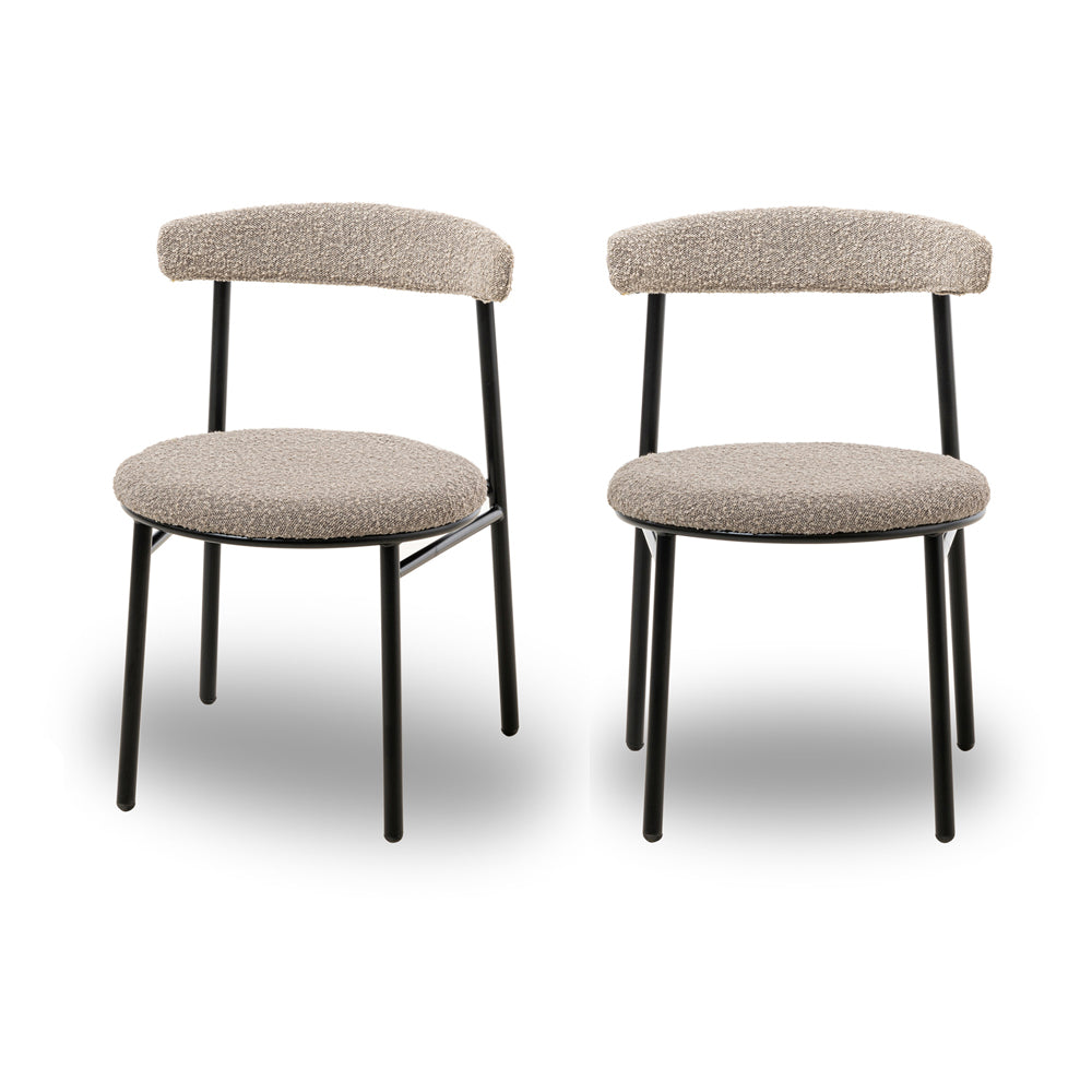 Liang Eimil Set Of 2 Nook Dining Chairs Boucle Taupe