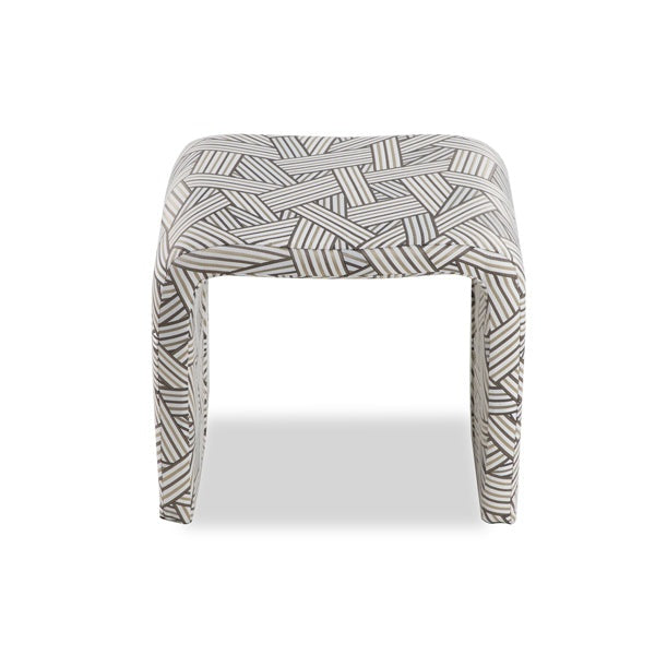 Product photograph of Liang Eimil Mahak Low Stool - Geo Beige Fabric from Olivia's.