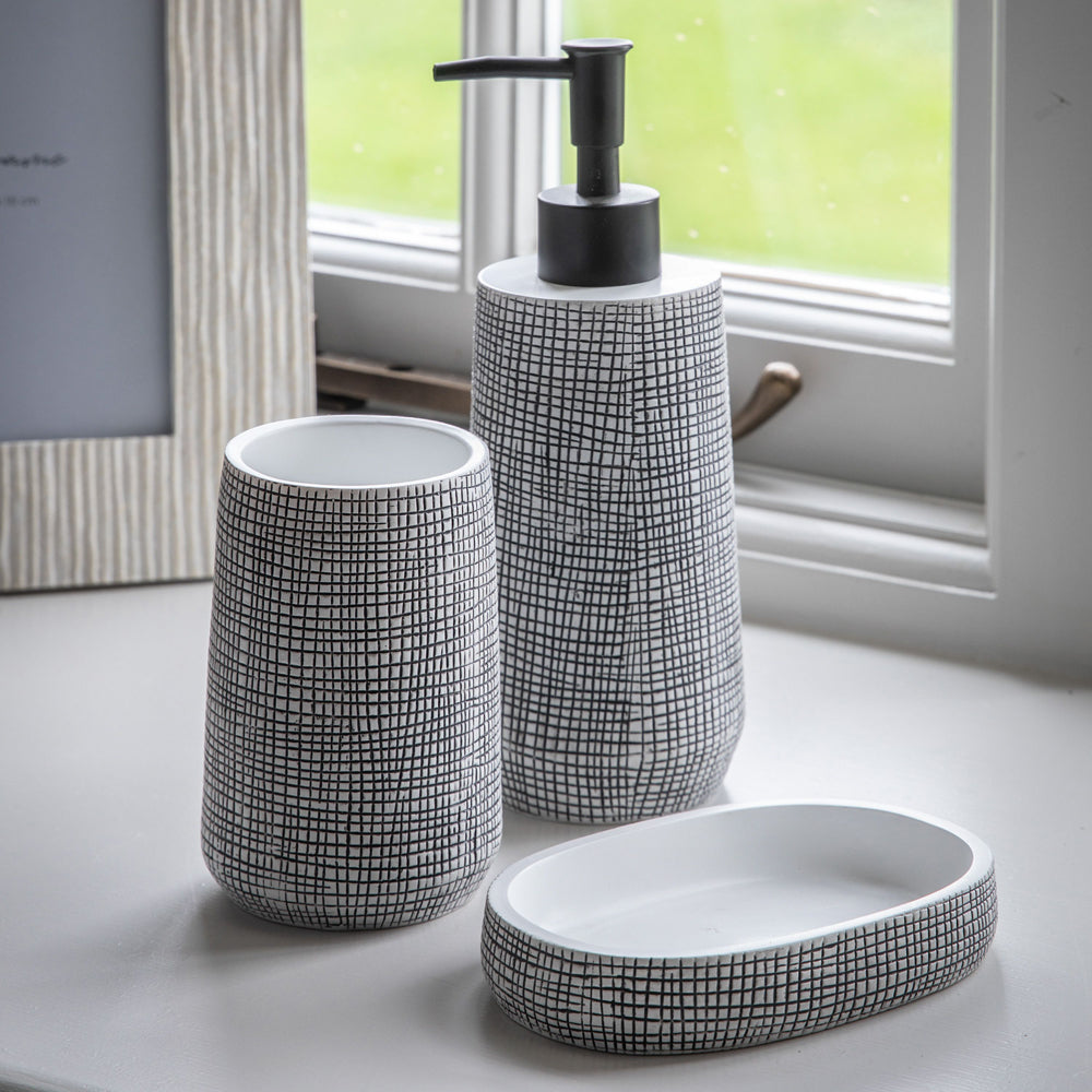 Product photograph of Gallery Interiors Arissen Bathroom Set Black And White from Olivia's