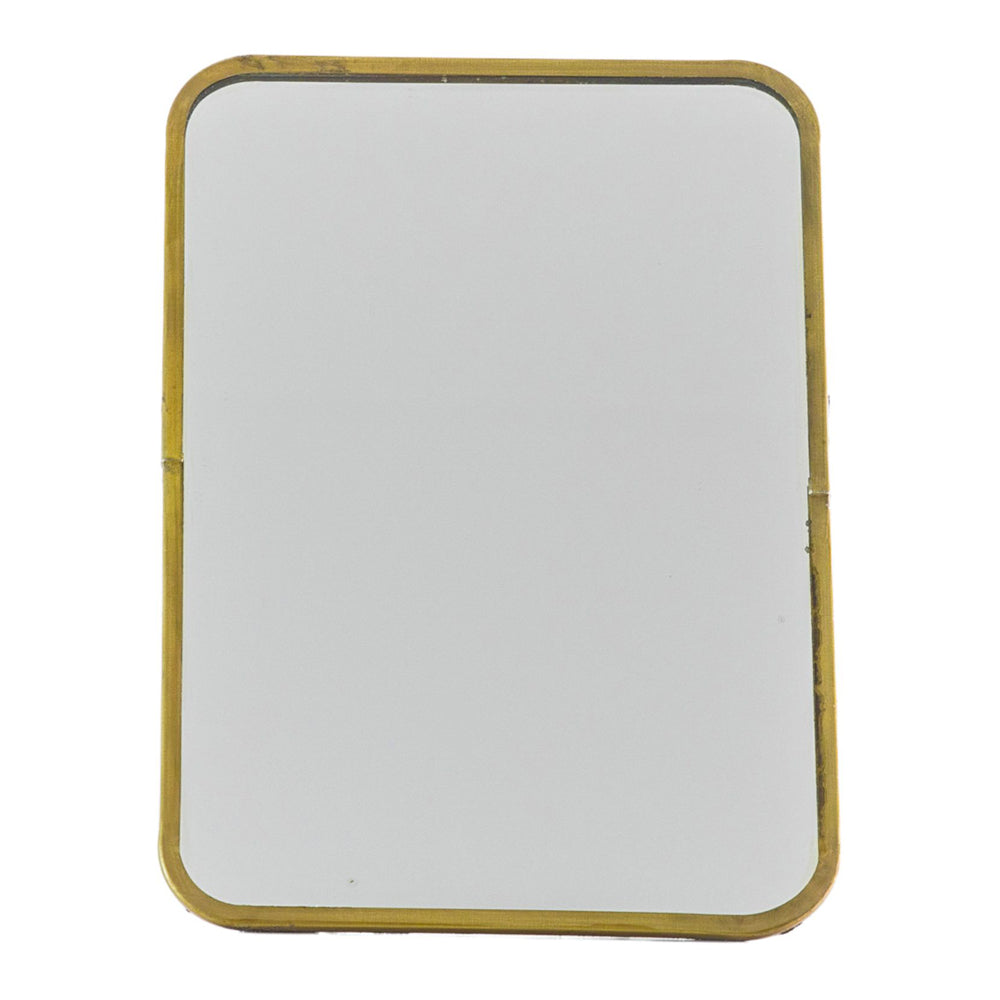 Gallery Interiors Aurora Rectangle Dressing Table Mirror With Stand Antique Brass Large