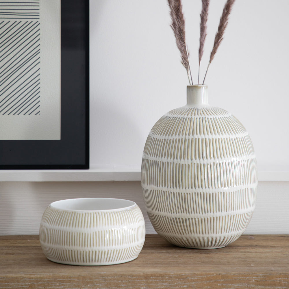 Product photograph of Gallery Interiors Azealia Bowl Natural And White Small from Olivia's