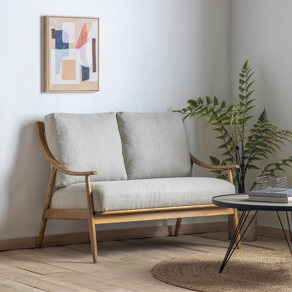 Product photograph of Gallery Interiors Brody 2 Seater Sofa In Dark Natural Linen from Olivia's.