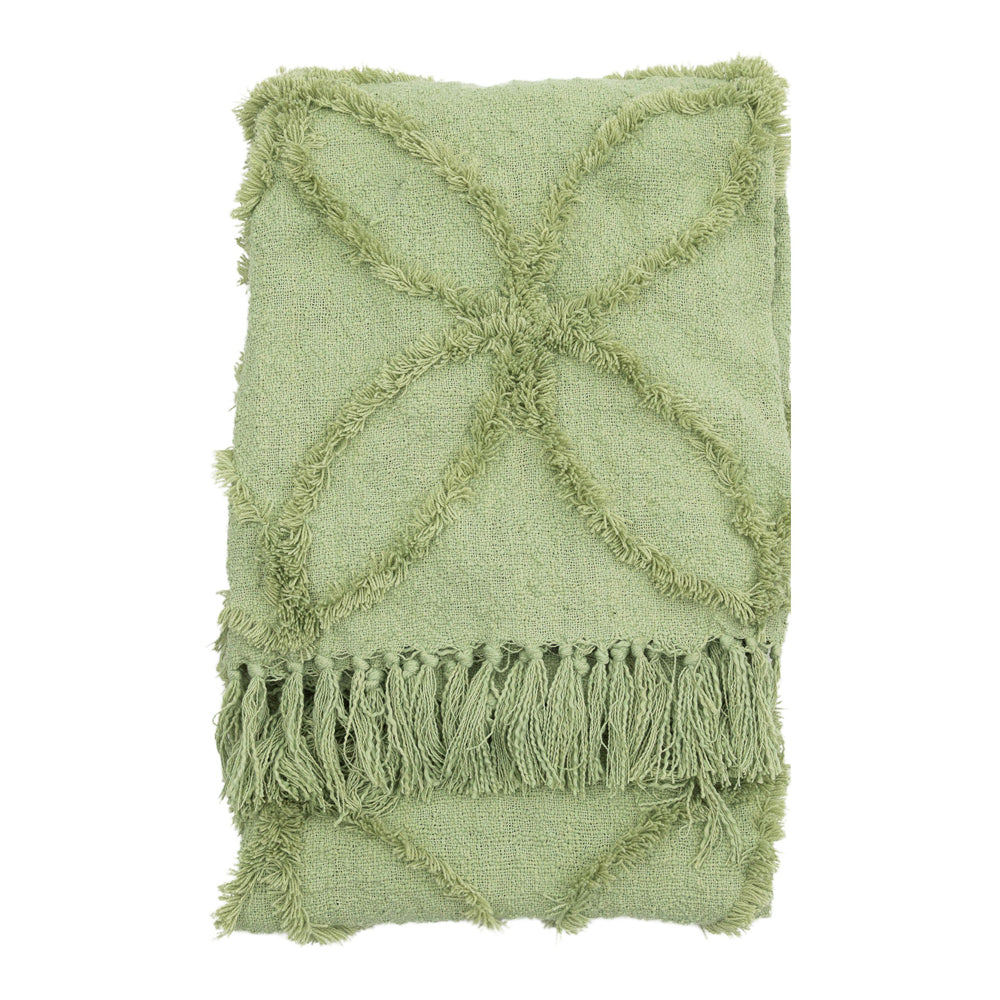 Gallery Interiors Charna Tufted Throw Green