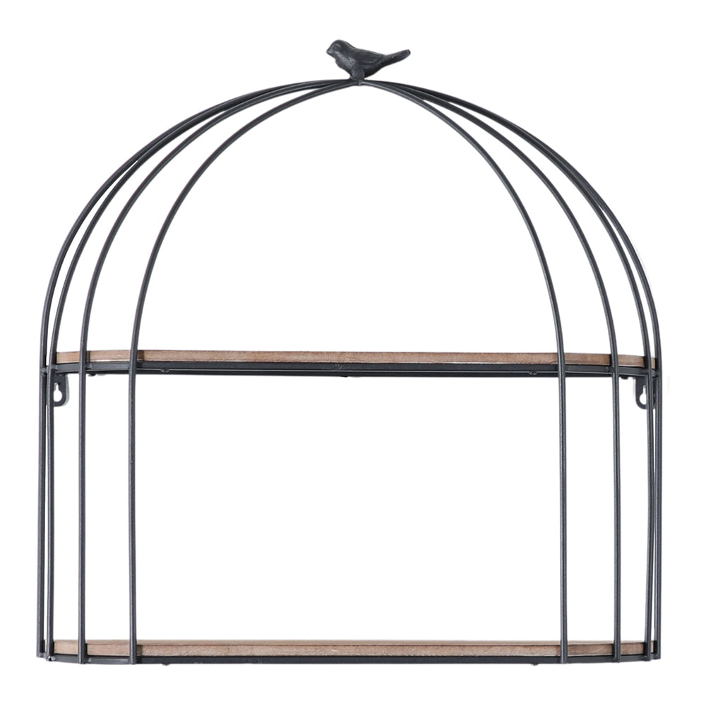 Product photograph of Gallery Interiors Cloet Aviary Wall Shelf Black Natural from Olivia's