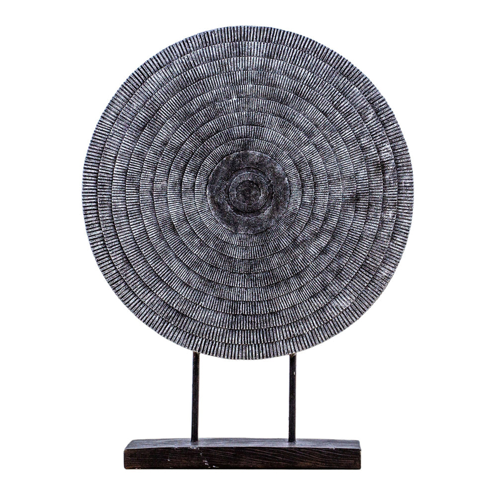 Product photograph of Gallery Interiors Colfer Disc On Stand Dark Grey from Olivia's