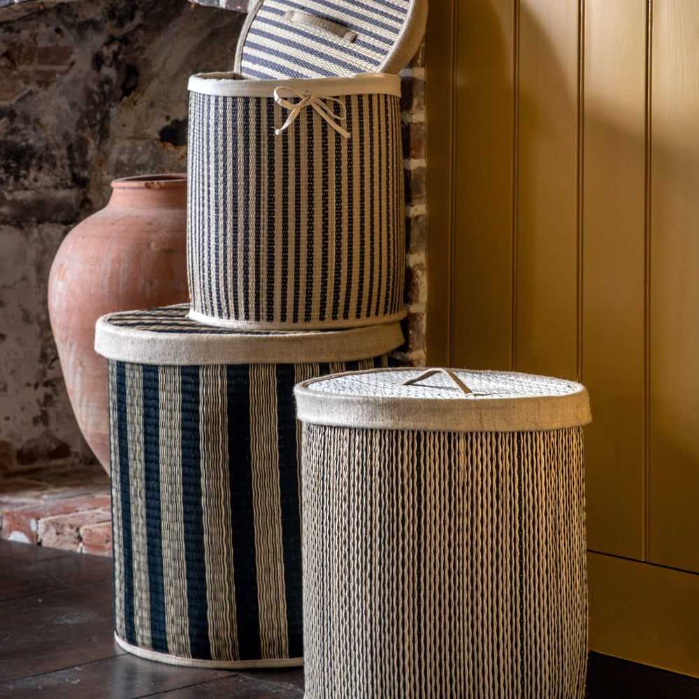 Product photograph of Gallery Interiors Set Of 3 Coste Laundry Basket Set Black And Natural from Olivia's
