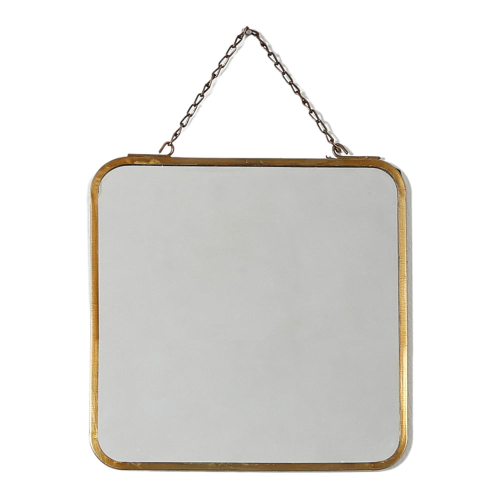 Product photograph of Gallery Interiors Crawford Mirror Square Antique Brass from Olivia's