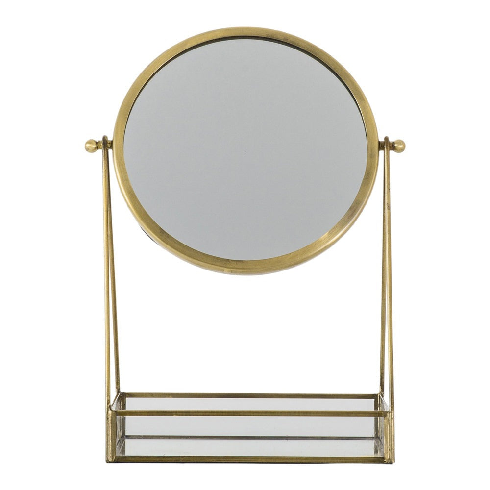 Gallery Interiors Croft Desk Mirror Antique Brass