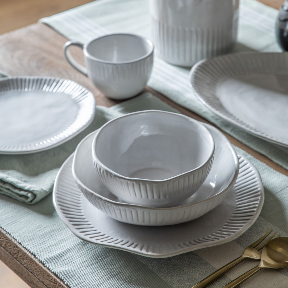 Product photograph of Gallery Interiors Set Of 4 Ellington Organic Ridged Dinner Plate Natural from Olivia's