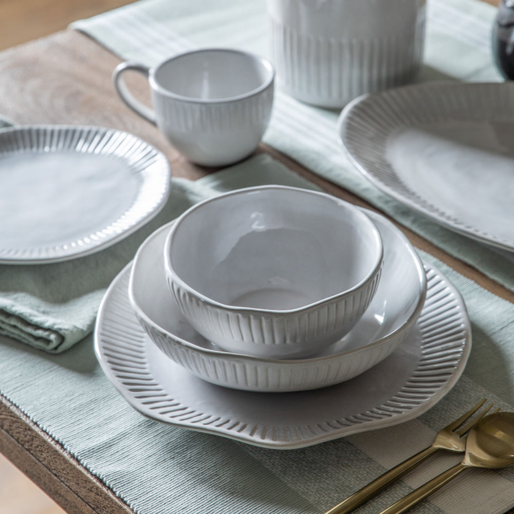 Product photograph of Gallery Interiors Set Of 4 Ellington Organic Ridged Pasta Bowl Natural from Olivia's